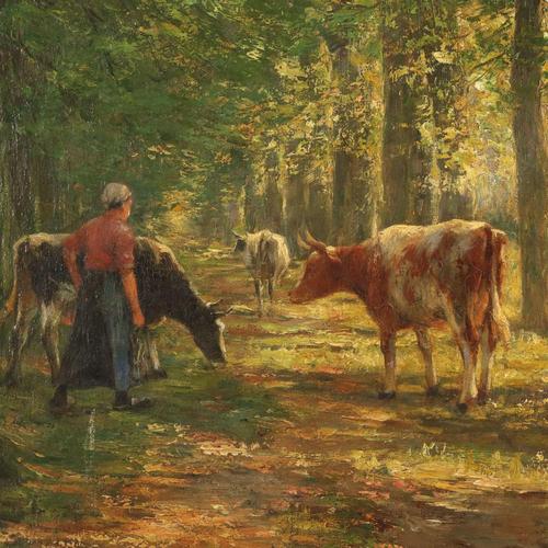 Henri Houben, Landscape, 1950, Oil on Canvas For Sale - Image 4 of 13