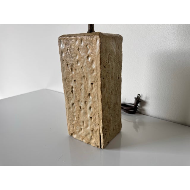 Vintage Organic Handmade Studio Pottery Table Lamp by Adrian/Sold For Sale - Image 9 of 11