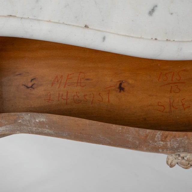 18th Century Gustavian Hand-Carved Marble-Top Console Table For Sale - Image 11 of 14