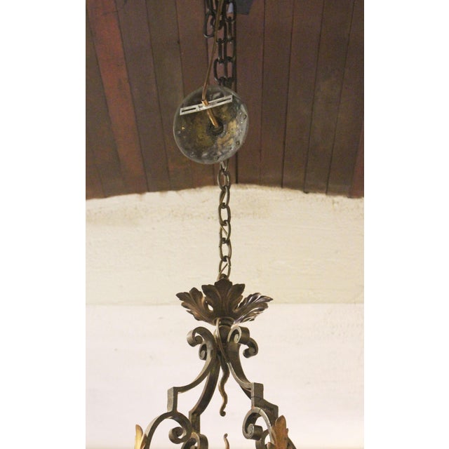 French Late 19th Century French Iron 8-Light Chandelier For Sale - Image 3 of 11