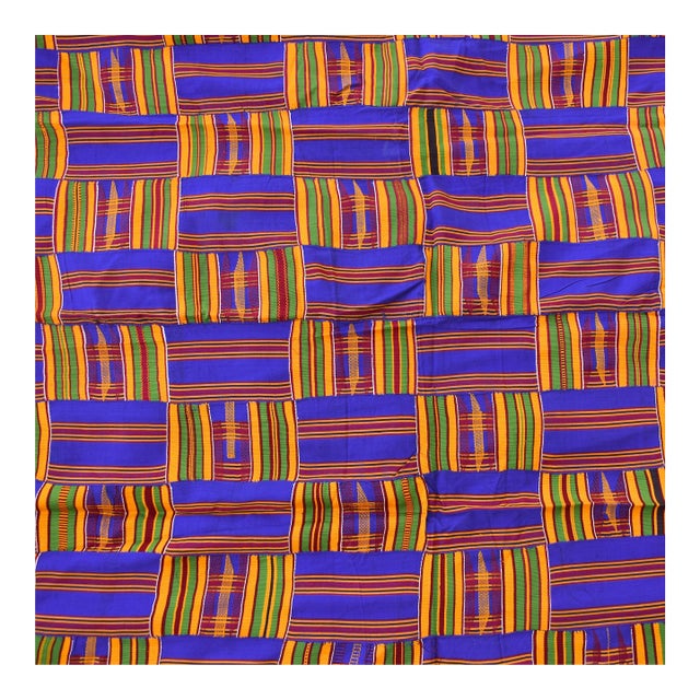 Early 20th Century Kente Cloth Women's Ghana 76x35 Inch For Sale