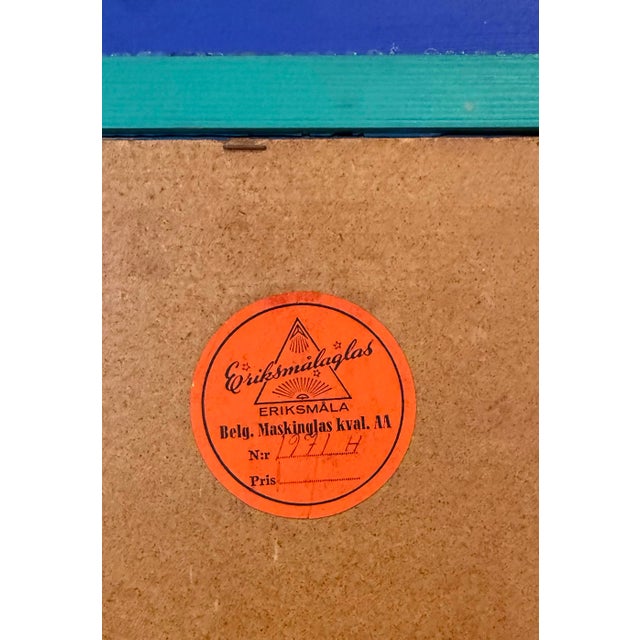 Teal Swedish Modern Painted Wall Mirror by Erik Höglund for Eriksmåla, 1967 For Sale - Image 8 of 10