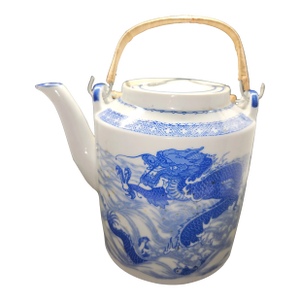 Vintage Chinese Blue and White Porcelain Teapot