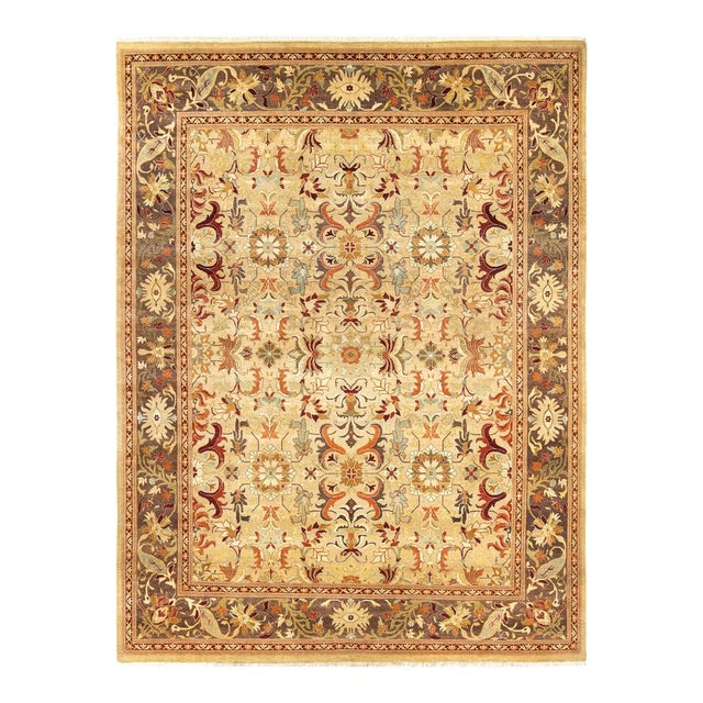 Mogul Collection Hand-Knotted Area Rug - Yellow 8' 1" x 10' 8" For Sale - Image 9 of 9
