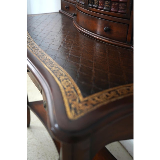 Theodore Alexander Leather Top Mahogany Faux Book Desk For Sale - Image 15 of 18