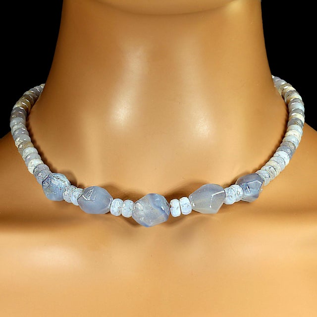 Ajd 17 Inch Blue Lace Agate Necklace For Sale - Image 4 of 4