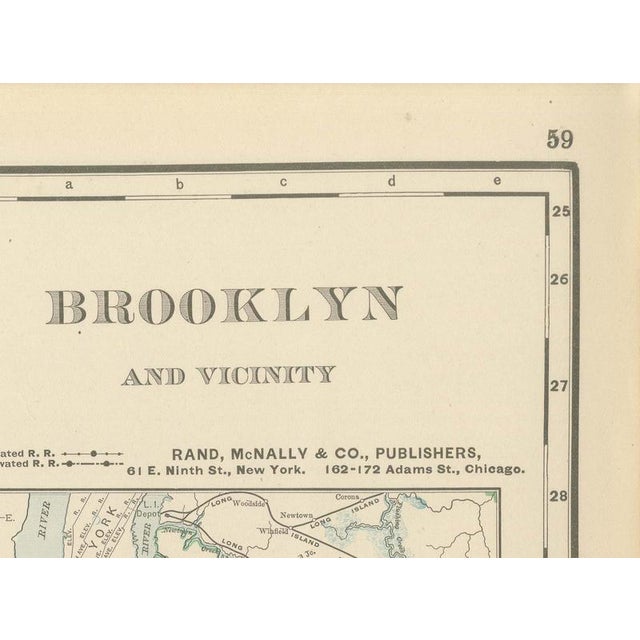 Paper Antique Map of Brooklyn, New York with Prospect Park from Rand McNally, 1899 For Sale - Image 7 of 12