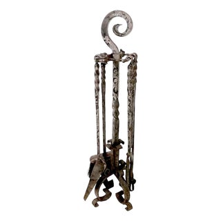 Vintage Arts and Crafts Spanish Style Fireplace Tool Set For Sale