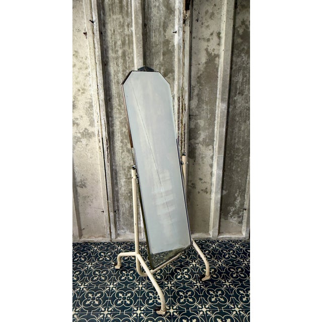 1930s Vintage Art Deco Cheval Mirror with Industrial Function, 1930s For Sale - Image 5 of 17