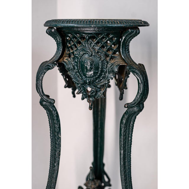 Chippendale Antique Victorian Cast Iron and Marble Tables For Sale - Image 3 of 10