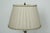 Solid Glass Columnar Lamp With Silvered Corinthian Capital-Hand Sewn Pleated Linen Shade For Sale In West Palm - Image 6 of 8