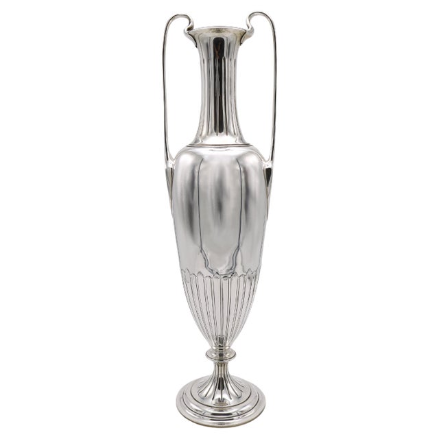 Metal Tiffany Amphora Sterling Silver Vase USA, 1907 For Sale - Image 7 of 18