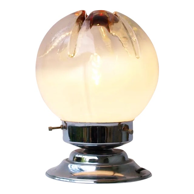 Chromed Metal & Glass Table Lamp by Toni Zuccheri for VeArt, 1970s For Sale