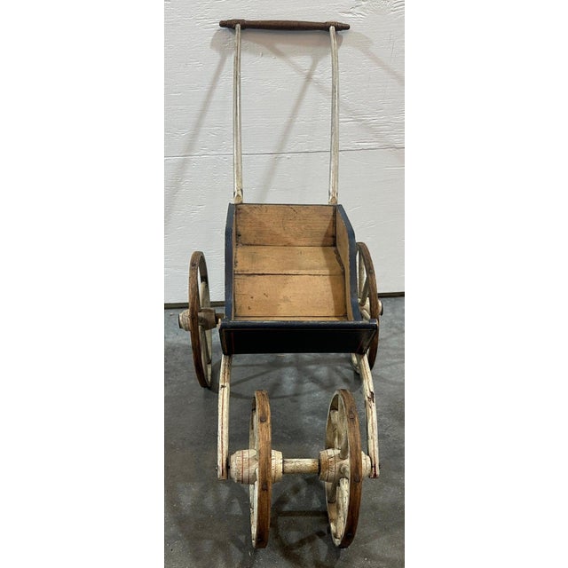 19thc Doll Buggy in Original Paint For Sale - Image 4 of 7