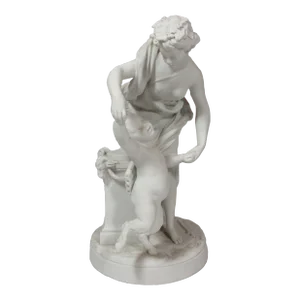 Vintage Parianware Allegorical Figurine of Psyche and Pan