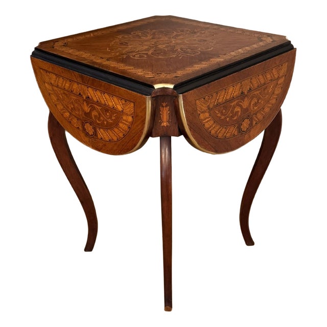Antique 19th Century Marquetry Occasional Table For Sale