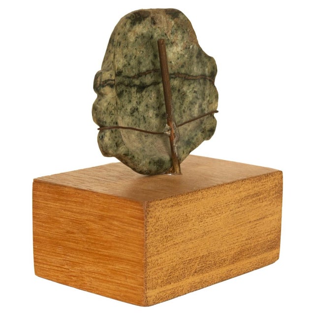 Gemstone Ancient Pre-Columbian Olmec Hand-Carved Jade Face Mask Pendant 900-600 Bc Mexico For Sale - Image 7 of 11