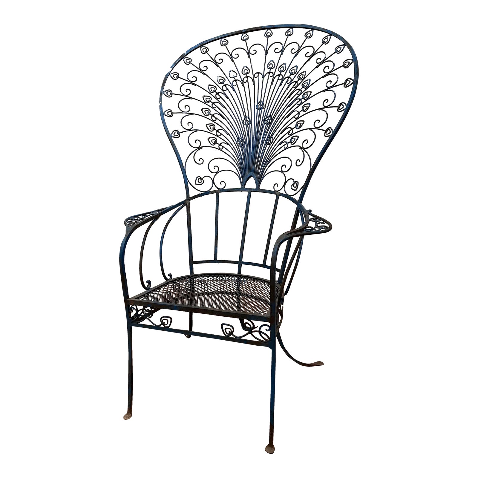 Mid Century Modern Iron Salterini Style Peacock Chair Chairish