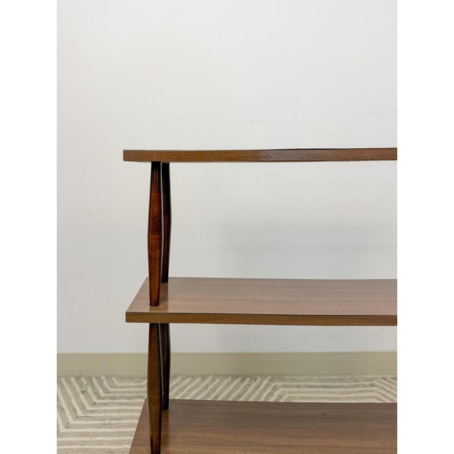 Mid 20th Century Vintage 3-Tier Shelf Small Mid-Century Bookcase Display For Sale - Image 5 of 11