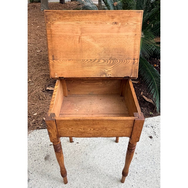 Mid 19th Century Antique Slant Top Chestnut Pine Writing Desk For Sale - Image 5 of 12