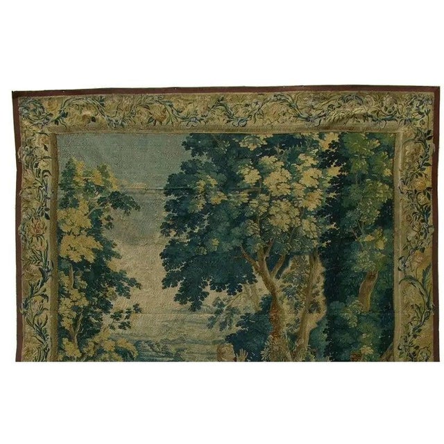 Textile 15th Century Antique Brussels Millefleur Tapestry For Sale - Image 7 of 9