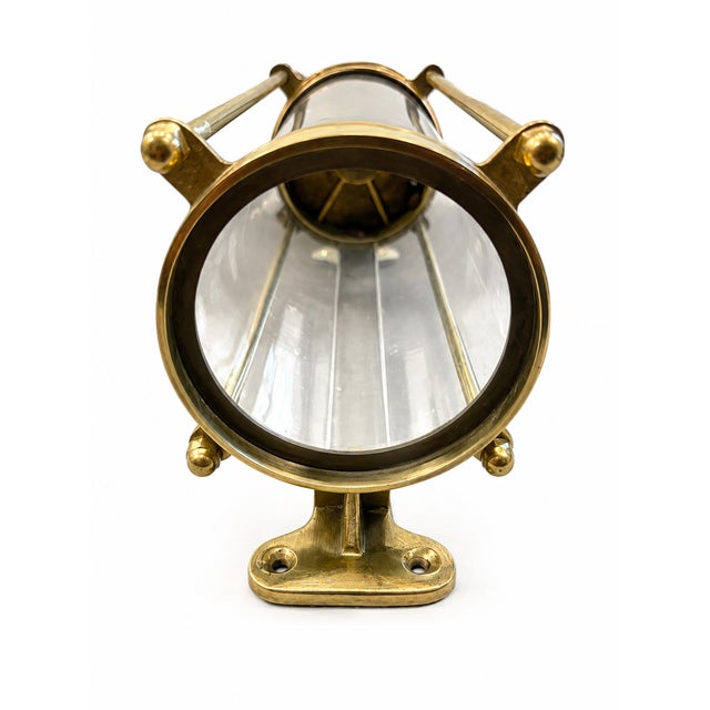 Striking authentic antique French brass coffee bean dispenser attributed to Crouard Frères, Constructeurs, of Paris,...