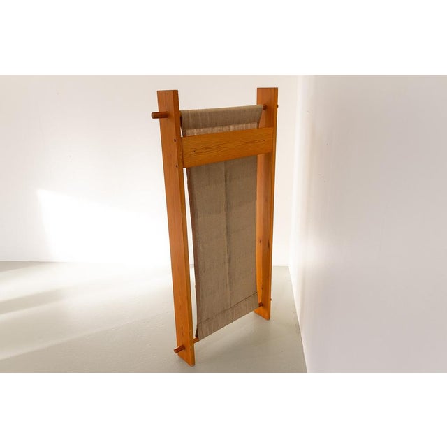 Scandinavian Modern Pine and Canvas Magazine Rack, 1970s For Sale - Image 9 of 18