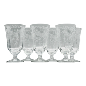 Early 20th Century Fostoria “Midnight Rose” Juice Glasses- Set of 6