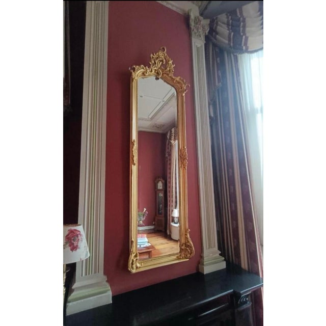 Gold High Gilded Crested Mirror For Sale - Image 8 of 8