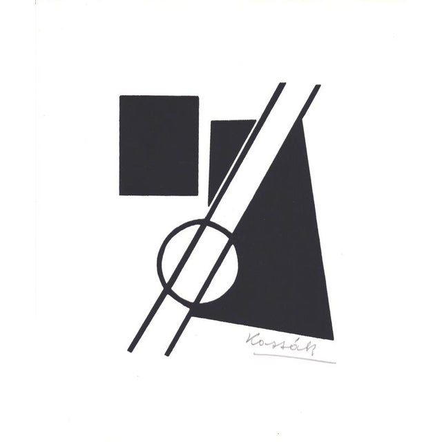 Construction by Lajos Kassák for Edition Panderma, Basel, 1987This linocut, painting, titled Construction, is a work by...