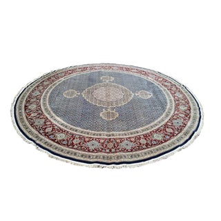 Traditional 9 Ft. Round Persian Design Round Handmade Knotted Rug - 9x9 For Sale