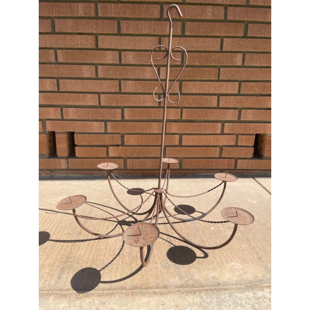 wrought iron hanging Candelabra with 6 arms good condition
