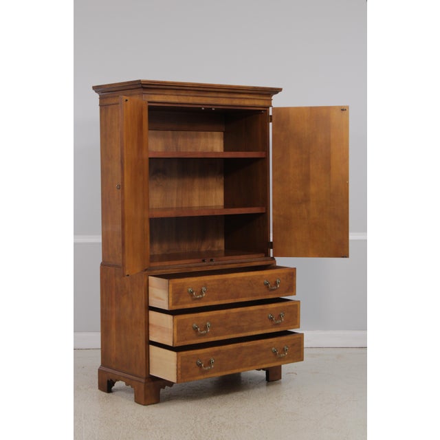 Henredon Henredon Aston Court 3 Drawer Inlaid Wardrobe Armoire Cabinet For Sale - Image 4 of 14