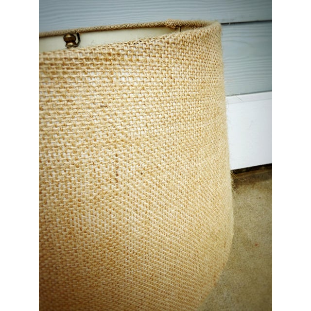 Vintage Coastal Seashell-Filled Glass Table Lamp With Burlap Shade For Sale - Image 11 of 12