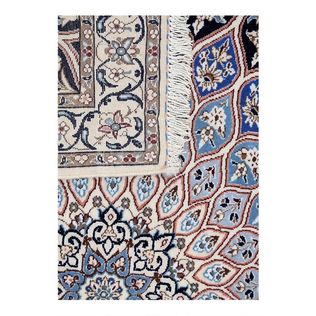 Pasargad Nain Silk & Wool Rug For Sale - Image 4 of 4
