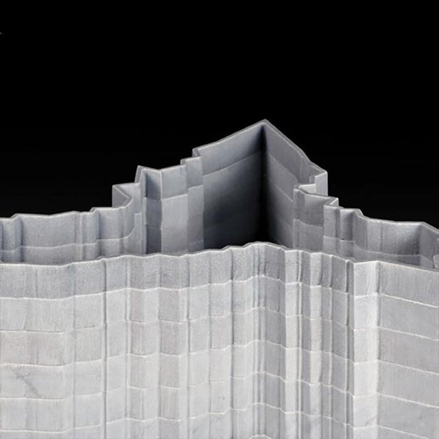 Stripes d6 decorative vase in bardiglio marble by bufalini marmi dimensions: d 29 x w 29 x h 18 cm. Materials: bardiglio...