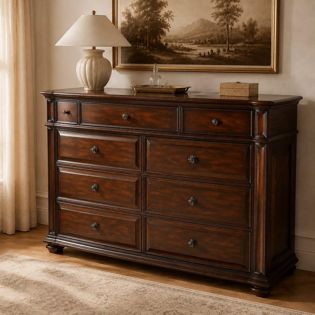 Early 21st Century Arhaus Solid Wood Nine-Drawer Dresser For Sale - Image 5 of 12