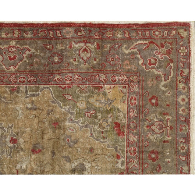 Vintage Oushak Carpet, Handmade Oriental Rug, Pale Caramel, Coral Taupe, Gray For Sale - Image 15 of 18