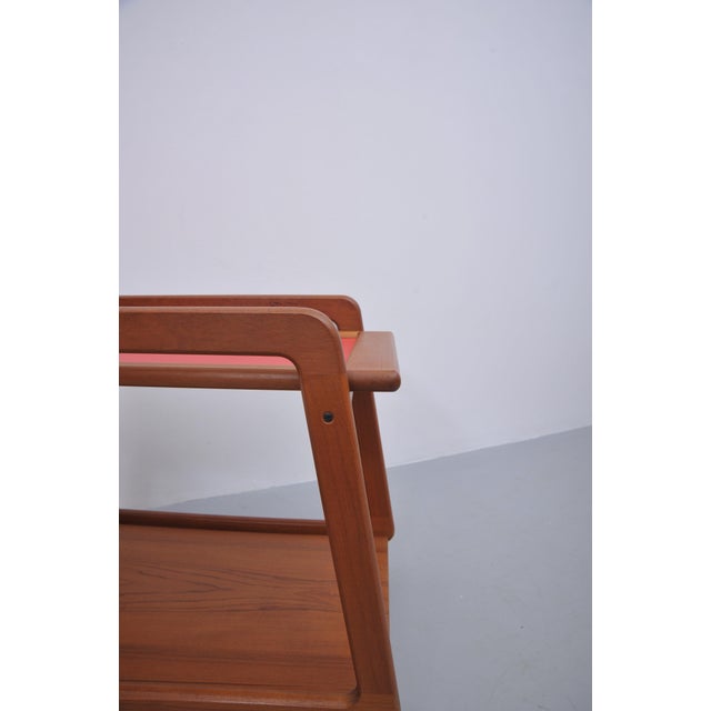 Brown Teak Bar Cart with Swivel Top from Sika Møbler, 1960s For Sale - Image 8 of 9
