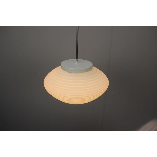 Large Mid-Century Czechoslovak Opaline Glass Pendant Lamp from Napako, 1970s For Sale - Image 11 of 13