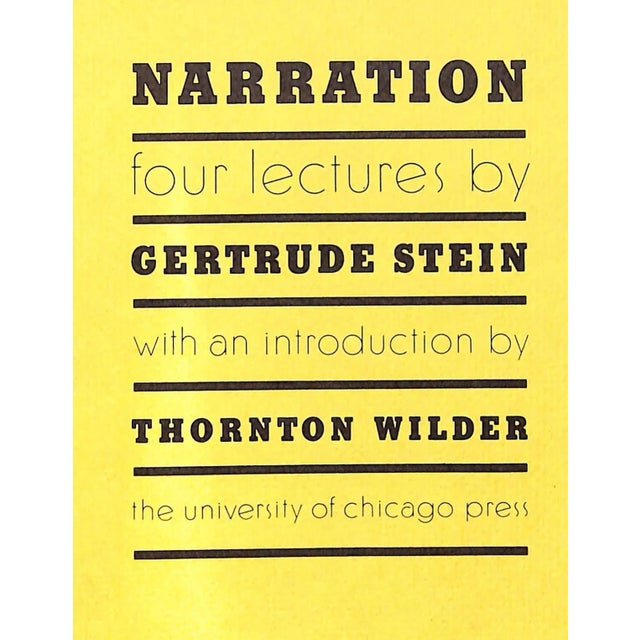 Traditional "Narration: Four Lectures by Gertrude Stein" 1969 For Sale - Image 3 of 7