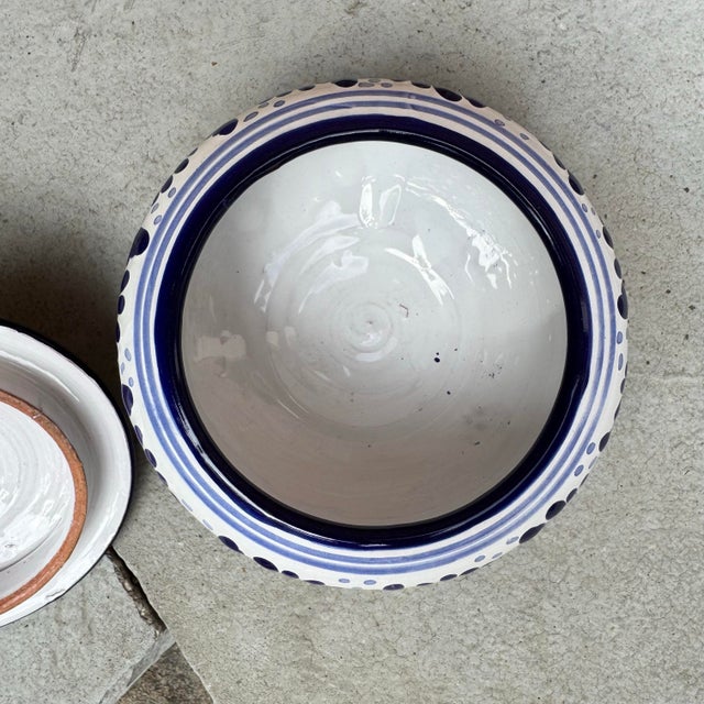 Vintage Mexican Talavera Blue & White Lidded Bowl - 5.5” For Sale - Image 9 of 12