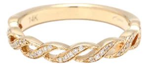0.15ctw Diamond Crisscross Band Ring, 14k Yellow Gold, Ring Size 5.5