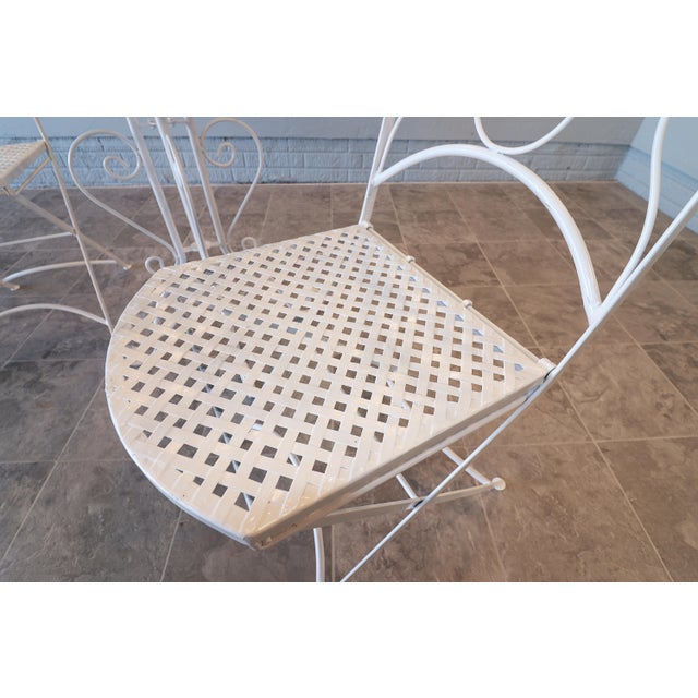 Metal Vintage Mid-Century Wrought Iron Bistro Set, 3 Pieces For Sale - Image 7 of 11