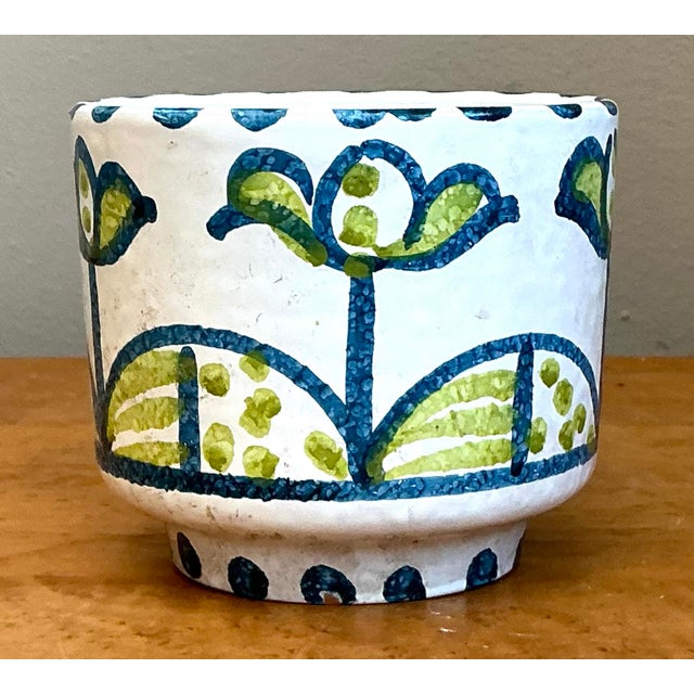Vintage Italian Hand Painted Cache Pot For Sale - Image 11 of 12