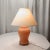 Vintage & Elegant Coral Colored Glass Ginger Jar Table Lamp With a Brass Base For Sale - Image 13 of 13