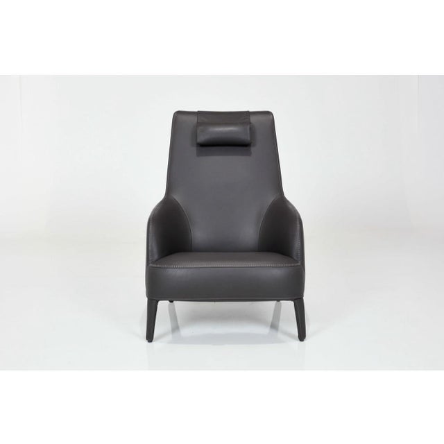 Antonio Citterio 'Febo Bergere' Maxalto. Leather Chair and Ottoman ...