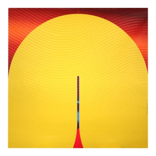 Contemporary Abstract Matte Gel Applied on Fine Art Digital Printed Canvas "Abricot Sang De Boeuf Bouton D’or # Conquistador" by Jerome Tham Vo My For Sale