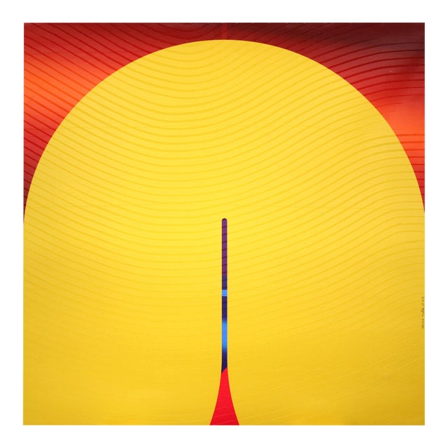 Contemporary Abstract Matte Gel Applied on Fine Art Digital Printed Canvas "Abricot Sang De Boeuf Bouton D’or # Conquistador" by Jerome Tham Vo My For Sale