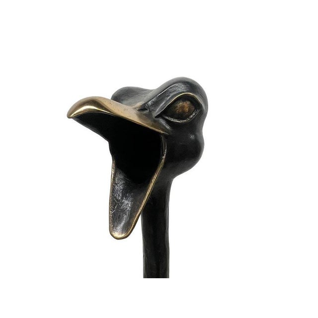 Bronze Ostrich Sculptures by Stransky, Set of 2 For Sale - Image 8 of 16